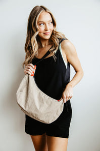 Crescent Bag for Women in Tan