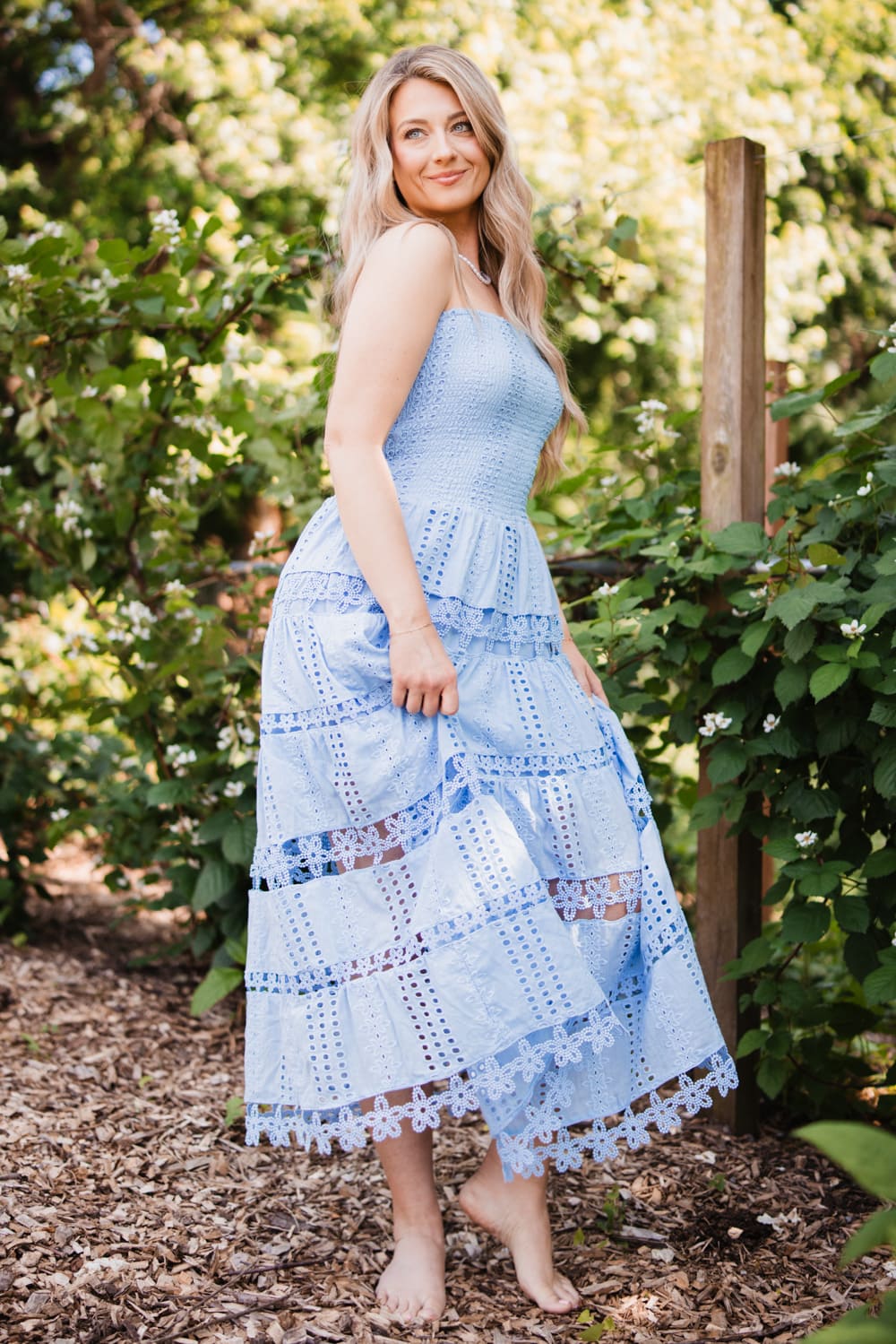 Strut & Bolt Eyelet Midi Dress