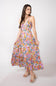 Open Back Floral Maxi Dress for Women in Ivory