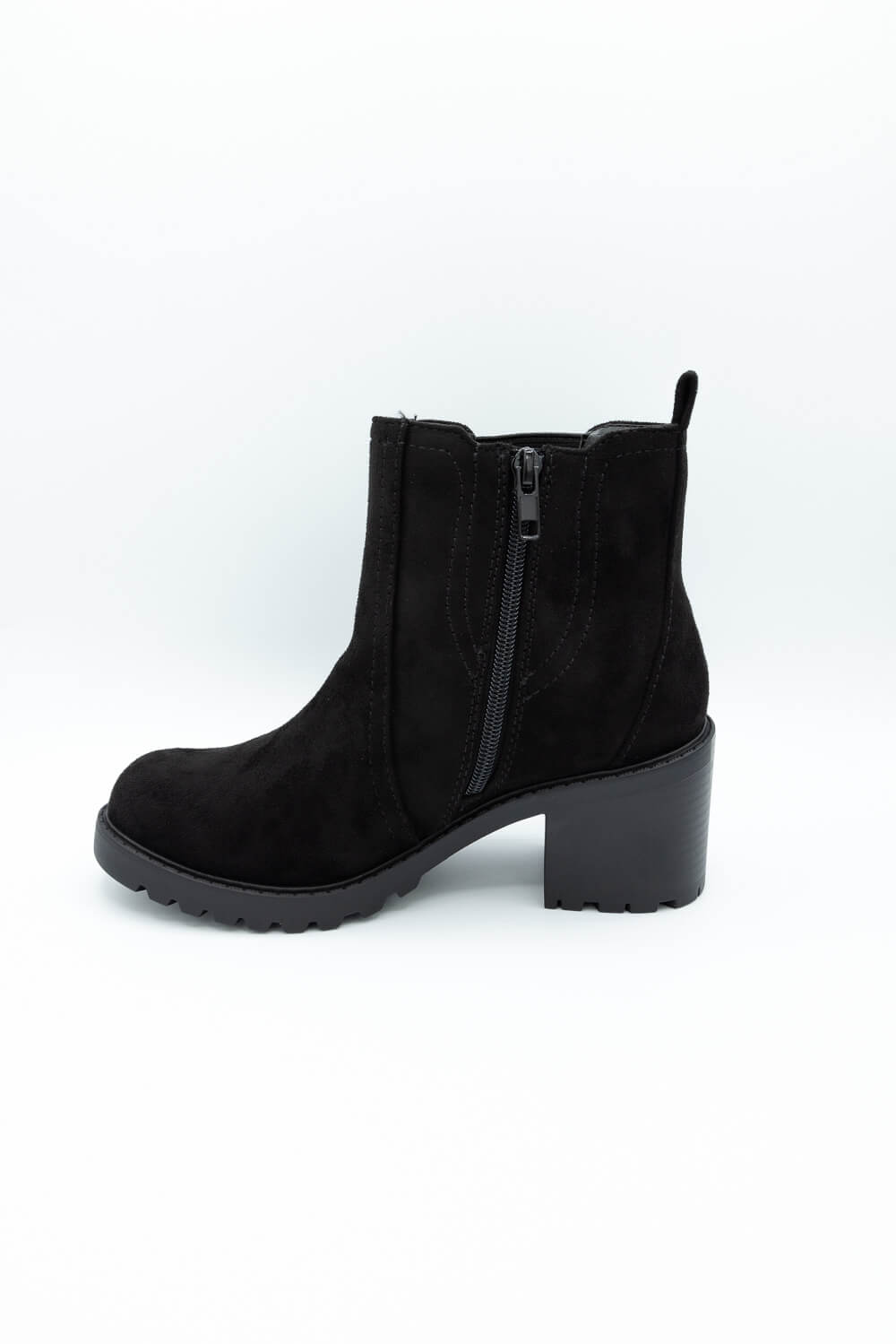 Soda Spirea Lug Booties for Women in Black