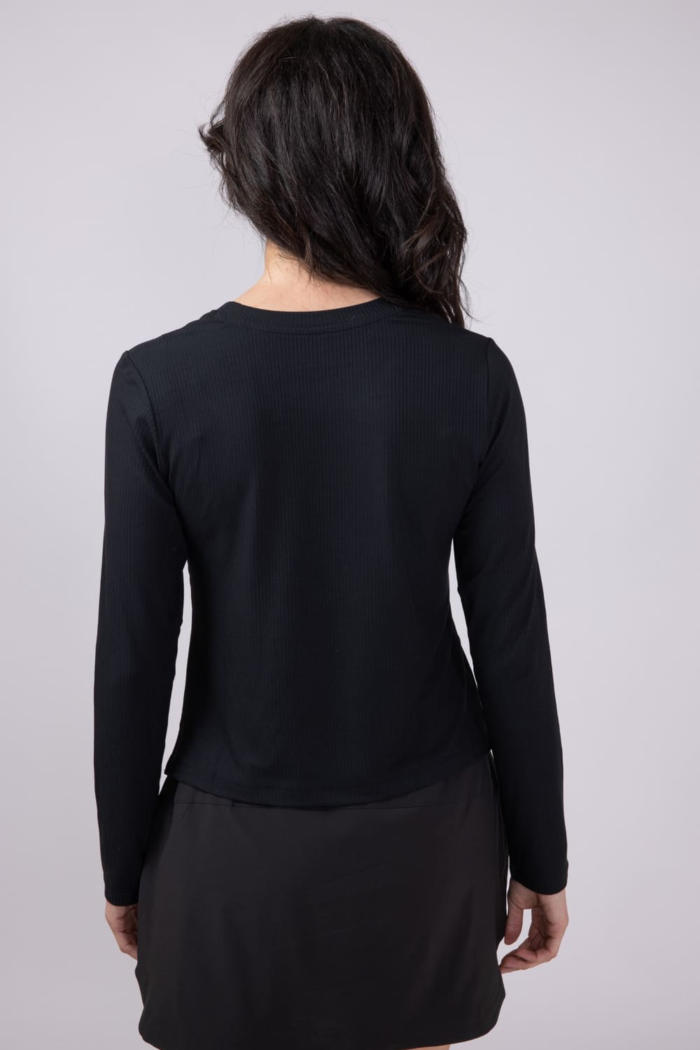 Free Fly Ribbed Bamboo Long Sleeve Shirt for Women in Black