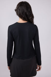 Free Fly Ribbed Bamboo Long Sleeve Shirt for Women in Black