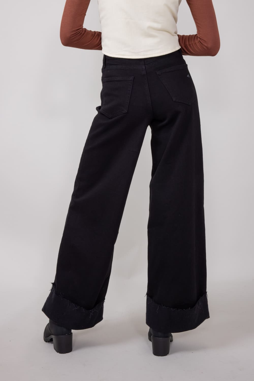 Hidden High Rise Clean Stretch Wide Leg Jeans for Women in Black