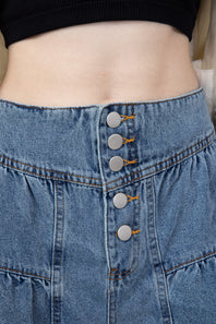 High Waist Flare Denim Shorts for Women