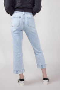KanCan Mid Rise Cropped Flare Jeans for Women