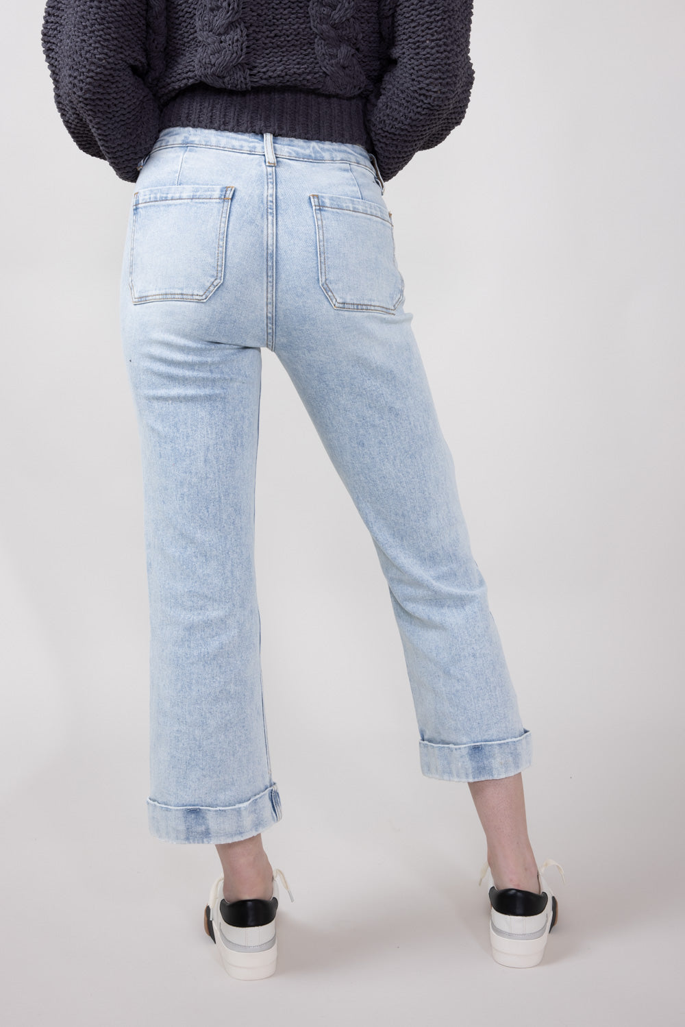 KanCan Mid Rise Cropped Flare Jeans for Women