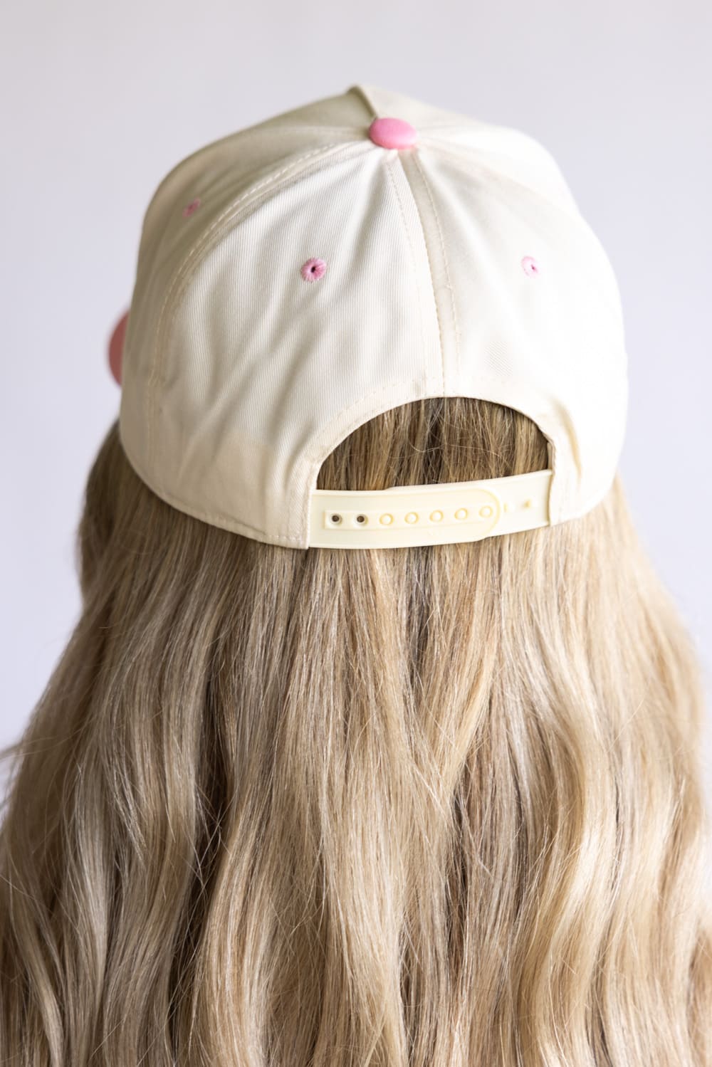Put It On My Boyfriend’s Tab Trucker Hat for Women in Pink/Tan