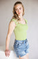 Urban Ribbed Knit Bodysuit for Women in Sage