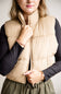 Love Tree Crinkle Puffer Vest for Women in Khaki