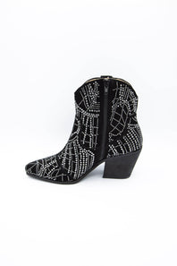 Matisse Heidi Rhinestone Cowboy Booties for Women in Black