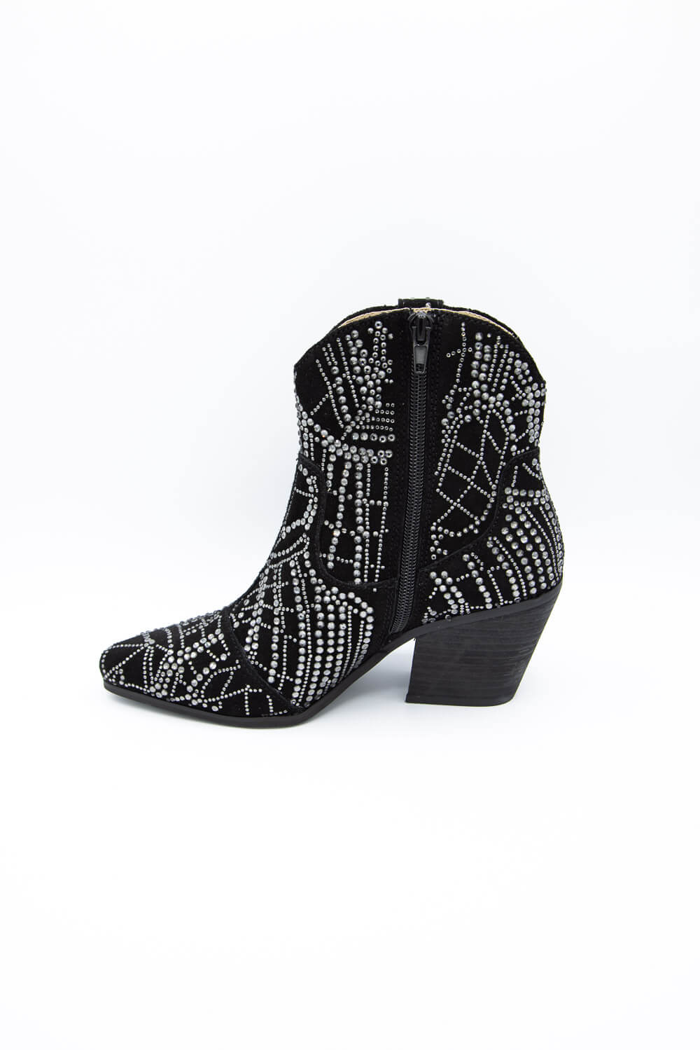 Matisse Heidi Rhinestone Cowboy Booties for Women in Black