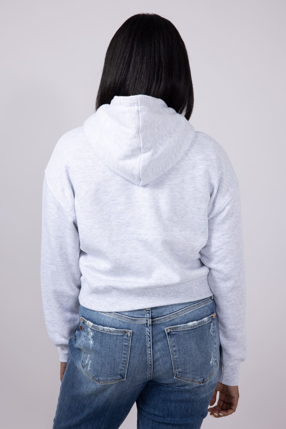 1897 Active Michigan Embroidered Half Zip Hoodie for Women in Grey