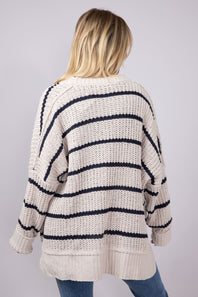 Miracle Sweater Cardigan for Women in Beige/Blue