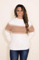 Miracle Clothing Stripe Key Sweater for Women in White