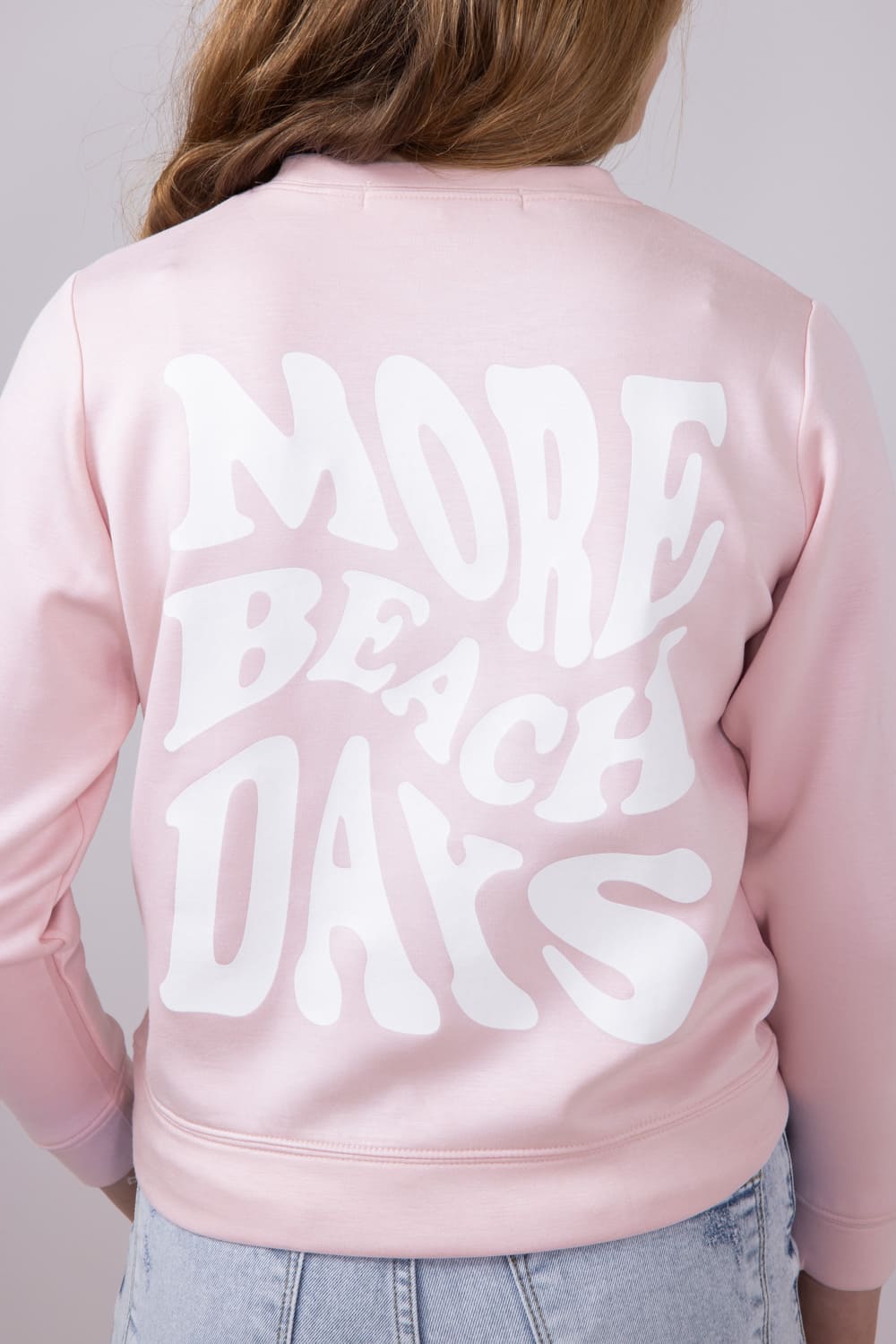 Ocean Drive Youth More Beach Days Crewneck for Girls in Pink