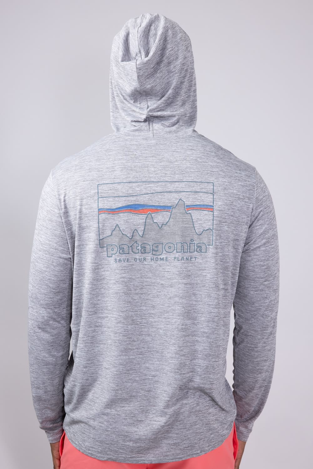 Patagonia Men’s Capeliene Cool Daily Graphic Hooded T-Shirt for Men in Feather Grey