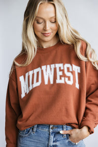 1897 Active Midwest Sweatshirt for Women in Rust | GT852-RUST