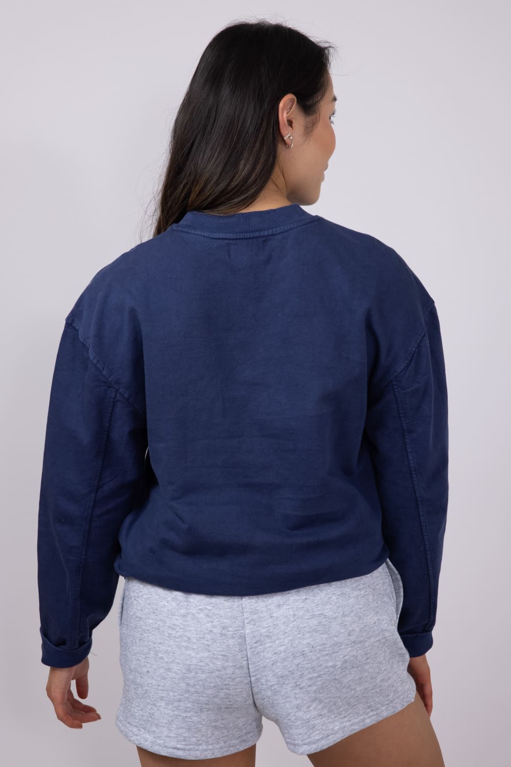 Simply Southern American Flag Oversized Sweatshirt for Women in Navy