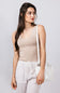 Scallop Tank Top for Women in Taupe