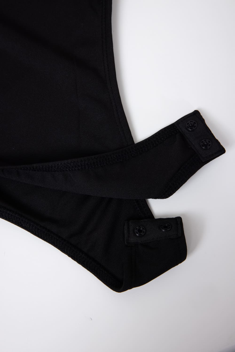 Seamless Double Layer Knit Bodysuit for Women in Black