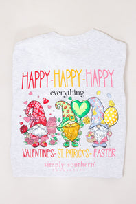 Simply Southern Happy Everything T-Shirt for Women in Ash Gray