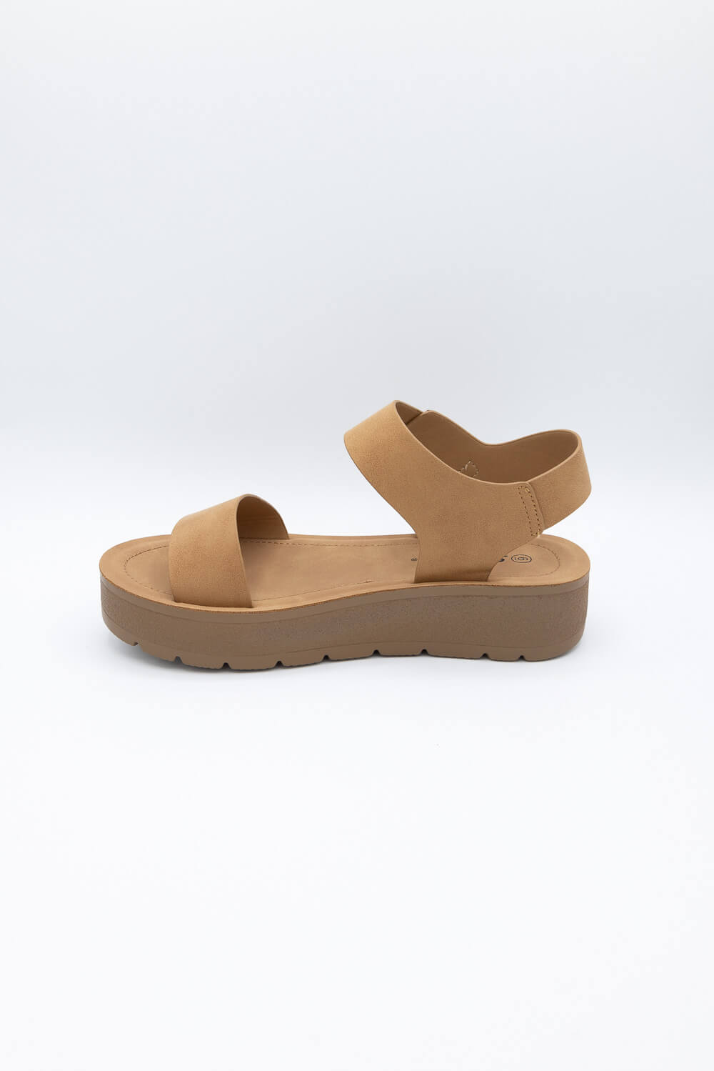 Soda Detect Band Ankle Strap Sandals for Women in Tan
