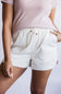 Elastic Waist Linen Shorts for Women in Oatmeal