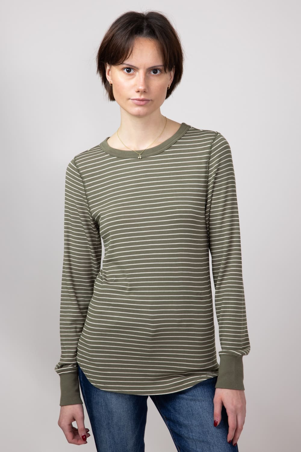 Thread & Supply Stacy Stripe Shirt for Women in Sea Turtle