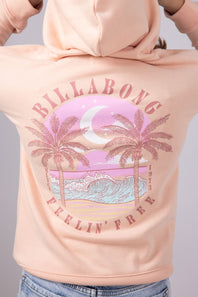 Billabong Youth Feelin’ Free Sweatshirt for Girls in Soft Peach