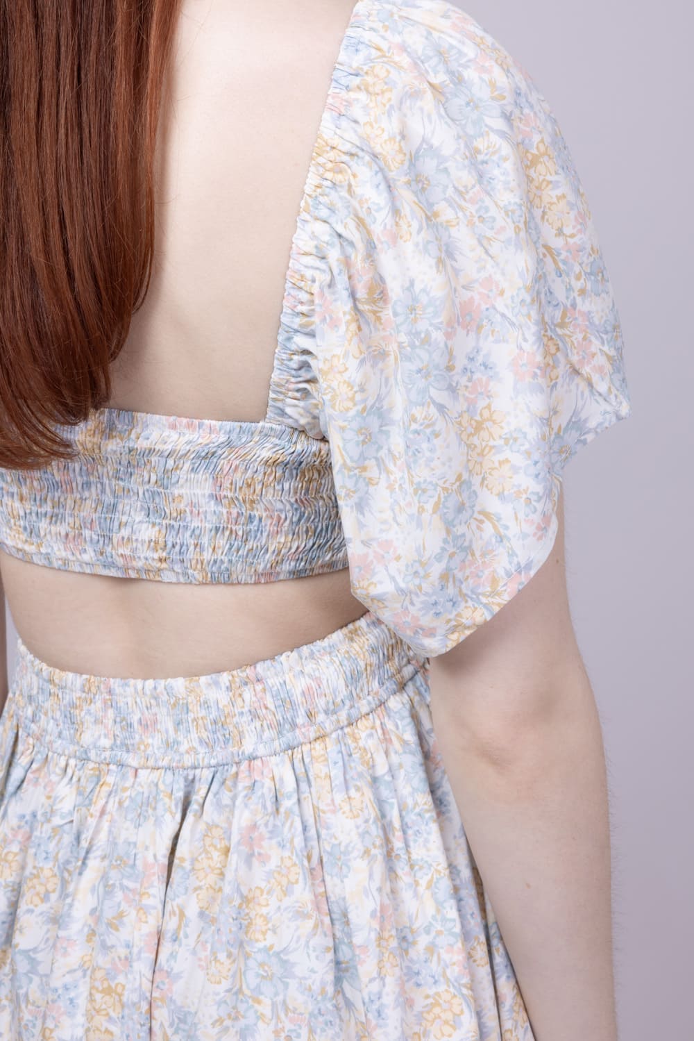 Cutout Floral Dress for Women in Blue Floral 