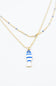 Fish Double Chain Necklace in Gold