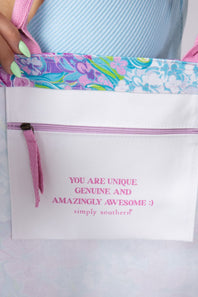 Simply Southern Seaside Canvas Tote Bag in Pink Flower