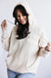 1897 Active Michigan Embroidered Hoodie for Women in Cream
