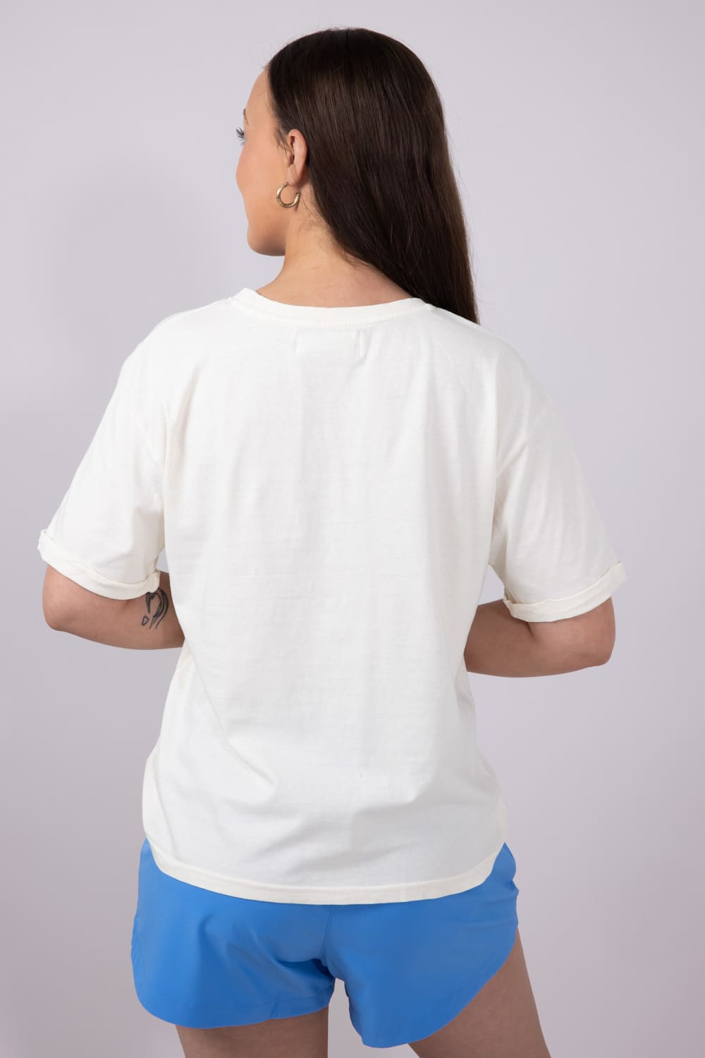 C&C California Melissa Sunwashed Flag Girlfriend T-Shirt for Women in White