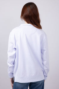 Carhartt Tencel Relaxed Fit Half Zip Sweatshirt for Women in Fresh Lavender