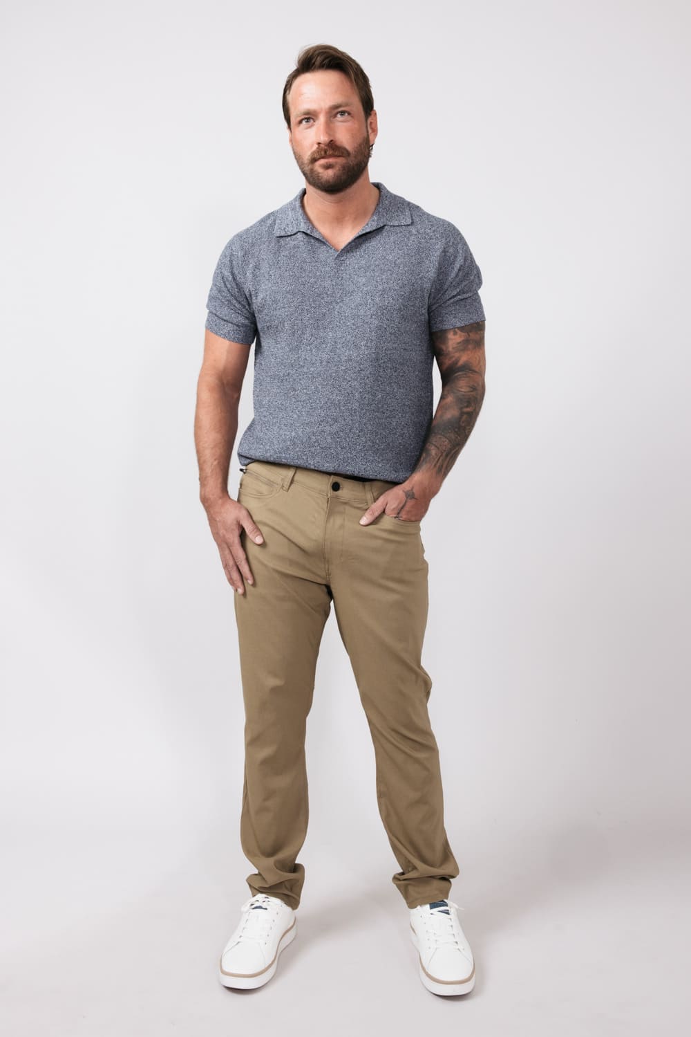 Copper & Oak Faille 5 Pocket Pants for Men in Khaki