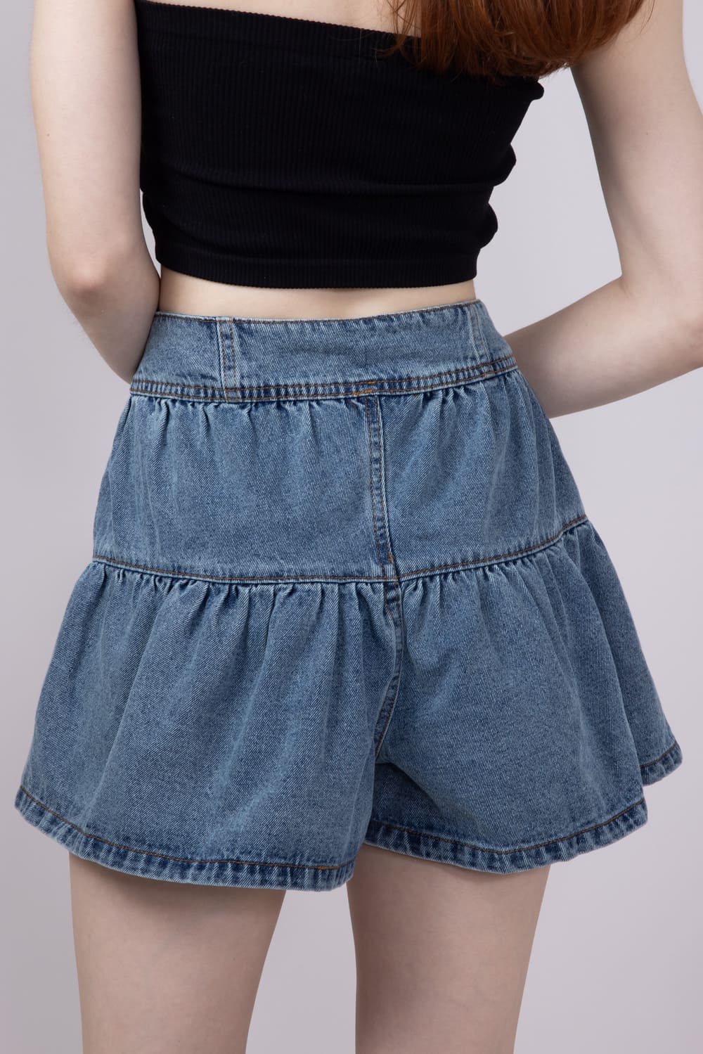 High Waist Flare Denim Shorts for Women