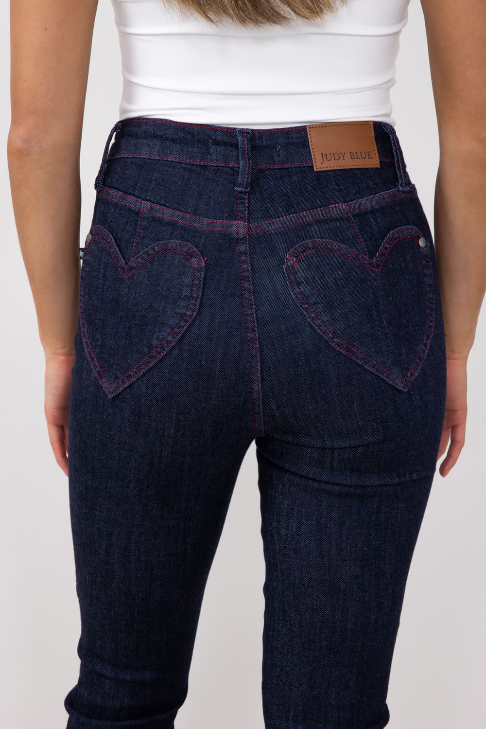 Judy Blue High Rise Dark Wash Heart Pocket Skinny Jeans for Women