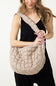 Large Carryall Quilted Puffer Bag for Women in Beige