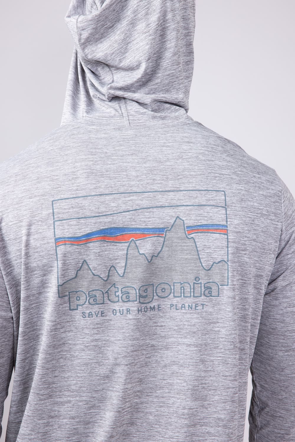 Patagonia Men’s Capeliene Cool Daily Graphic Hooded T-Shirt for Men in Feather Grey