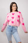 Simply Southern Cropped Valentines Sweater for Women in Pink