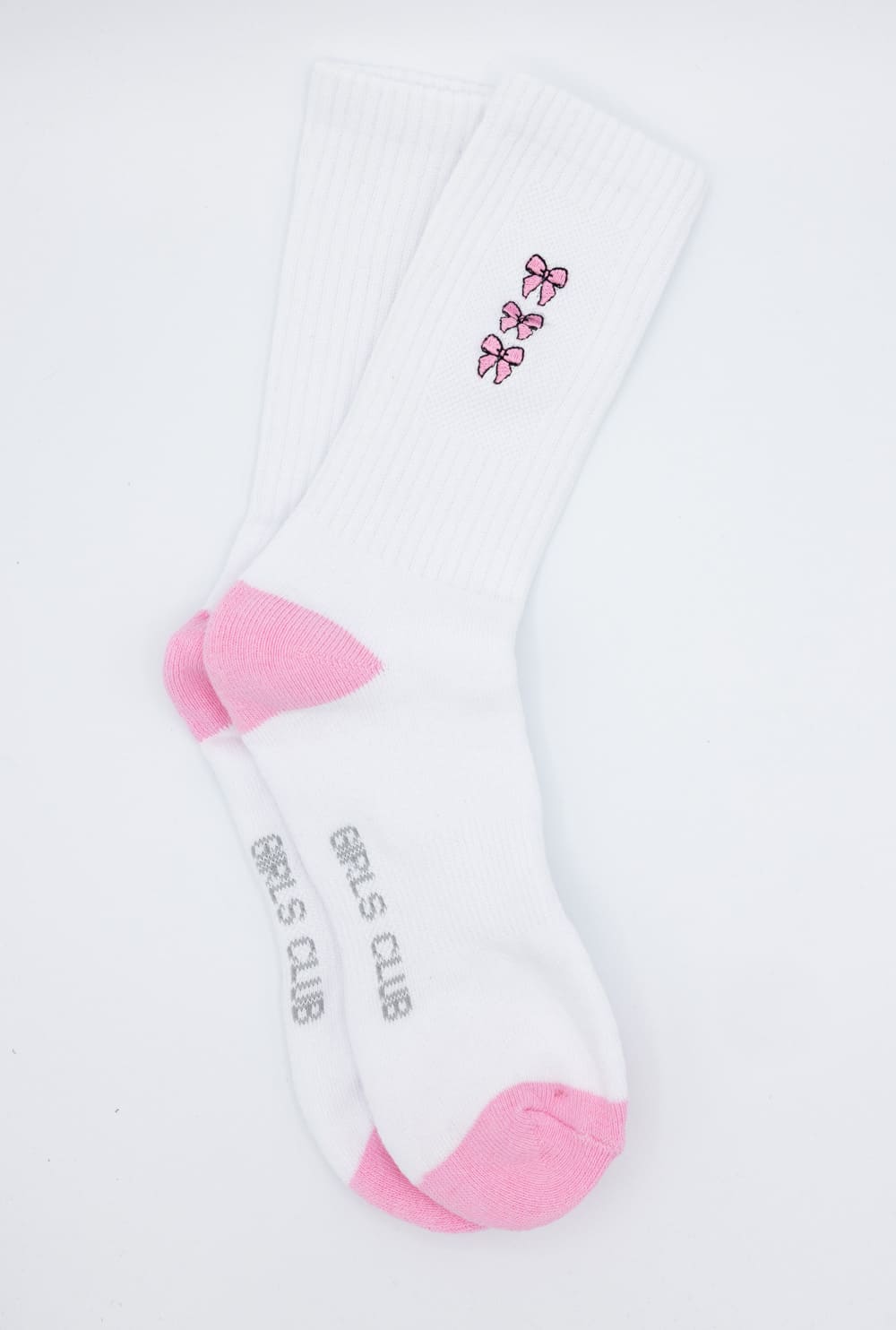 Simply Southern Embroidered Bow Crew Socks for Women in White