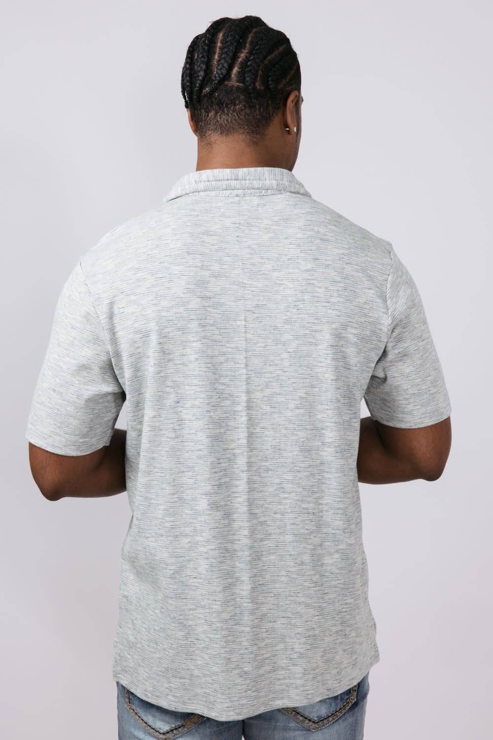Simply Southern Knit Polo Shirt for Men in Grey