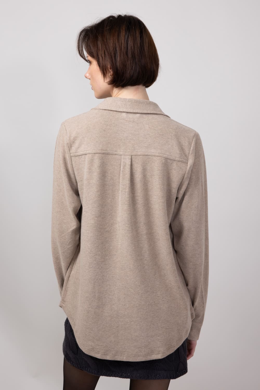 Thread & Supply Lewis Soft Luxe Button Up Shirt for Women in Clove Heather