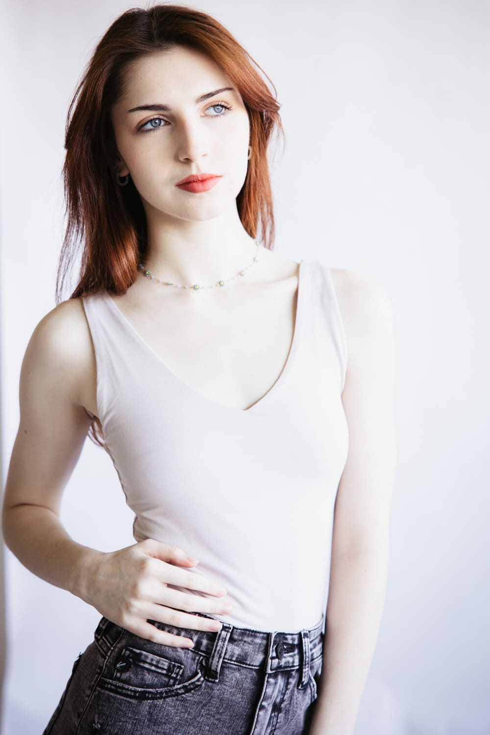 Seamless Double Layer Knit Tank Top for Women in Stone