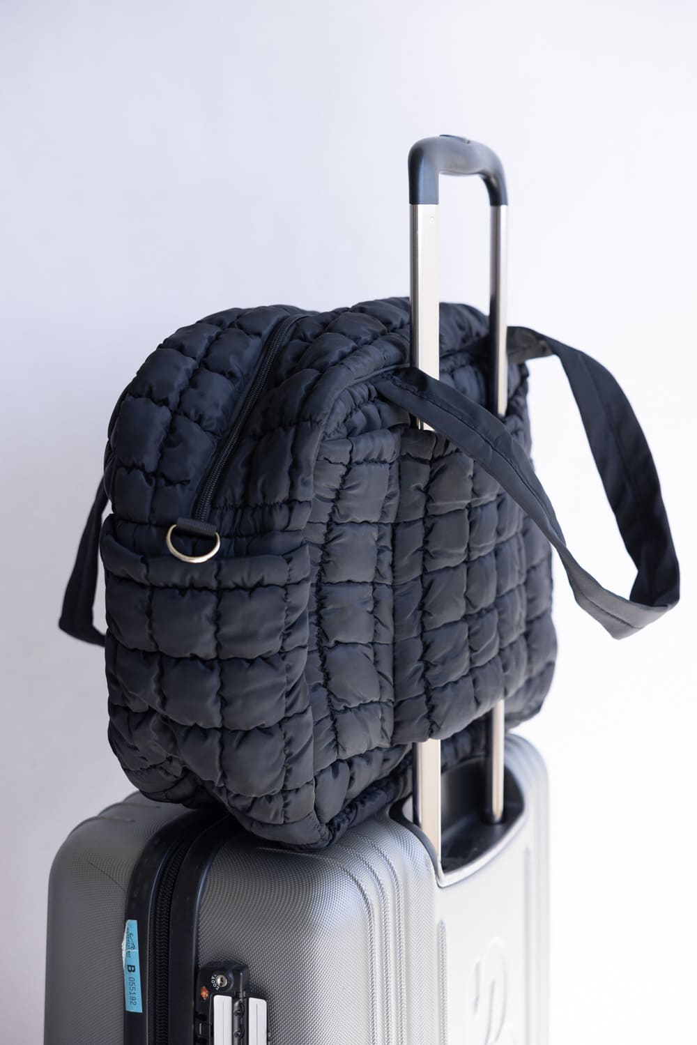 Quilted Puffer Weekender Bubble Bag for Women in Black