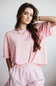 Blu Pepper Crewneck Ribbed Knit Shirt for Women in Rose