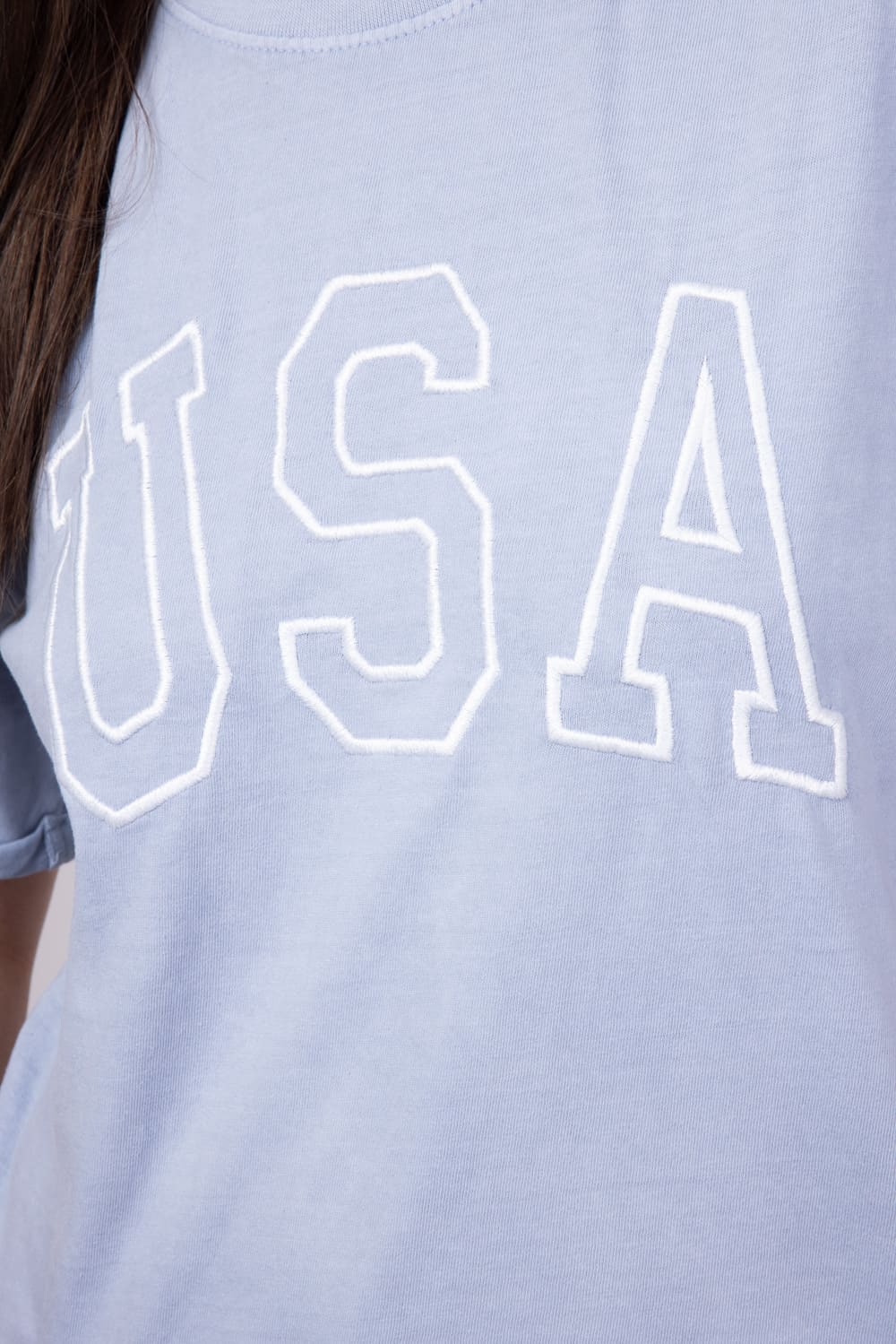 C&C California Melissa Sunwashed USA Girlfriend T-Shirt for Women in Blue