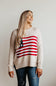 Miracle Clothing Knit American Flag Sweater for Women in Beige