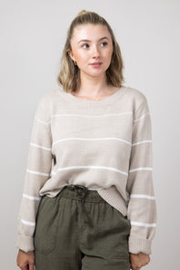 Miracle Striped Sweater for Women in Ivory